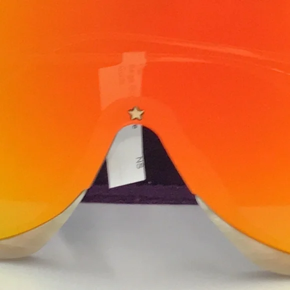 Gucci GG0540S 004 Beige Oversized Shield Sunglasses Orange Mirror - Picture 7 of 14